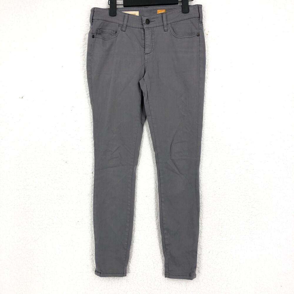 Anthropologie Pants Skinny Pilcro Letterpress Womens 26 Gray Serif Sateen Ankle